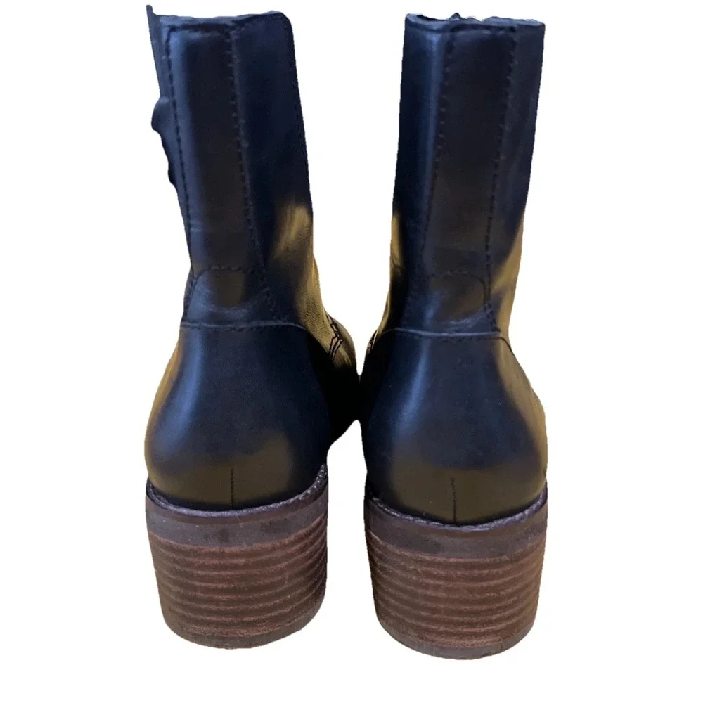Lucky Brand Tibly Casual Ankle Boots Womens Size‎ 8.5M /39 Black Leather Zip